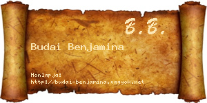 Budai Benjamina névjegykártya